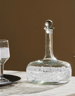 Glass Frosted Curved Decanter