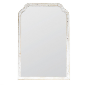 Distressed White Rectangle Wall Mirror