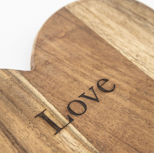 Acacia Wood Love Quote Chopping Board