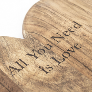 Acacia Wood Love Quote Chopping Board