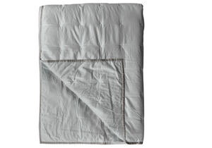 Sliver & White Cotton Stitch Bedspread