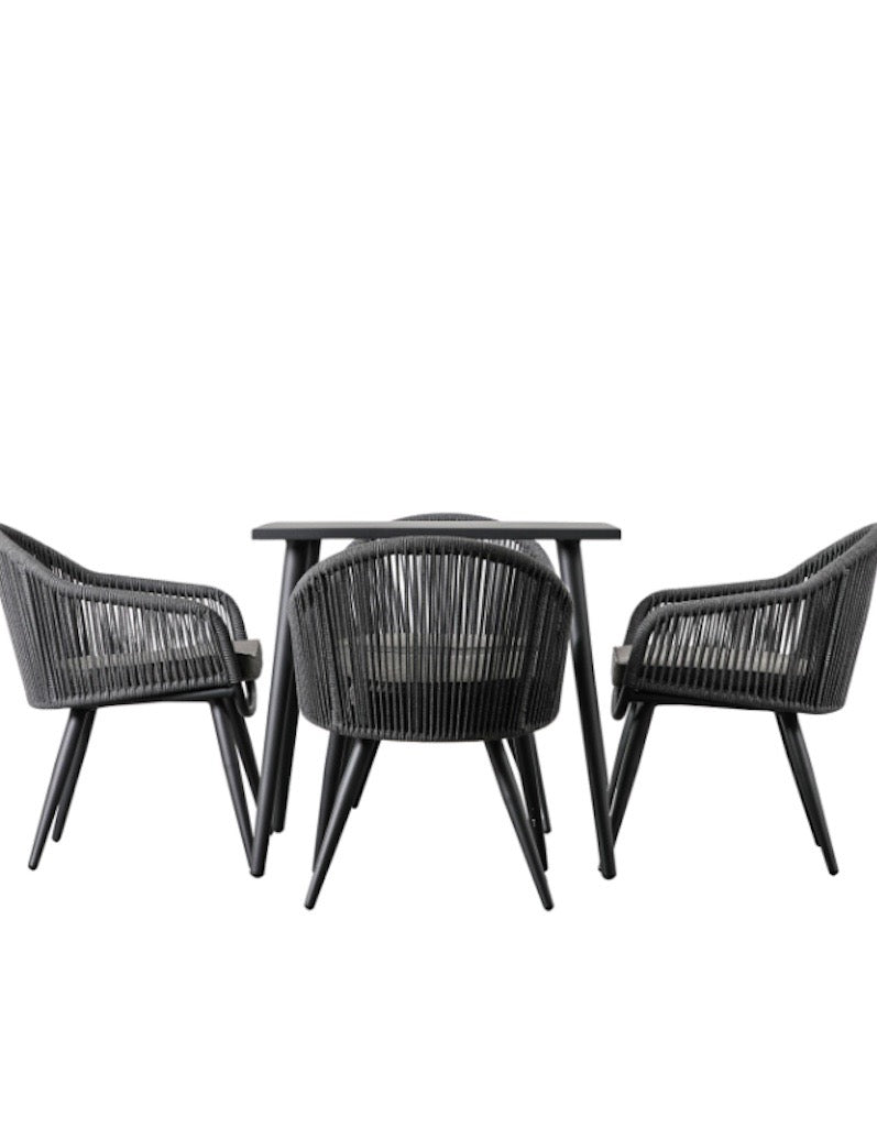 Cassis Outdoor Rope Four Seater Table And Chair Set - The Forest & Co.