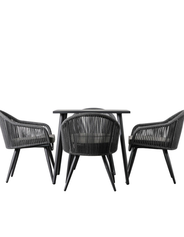 Cassis Outdoor Rope Four Seater Table And Chair Set