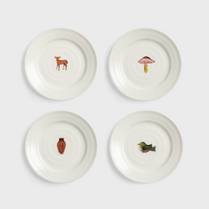 Set Of Four Autumn Themed Side Plate
