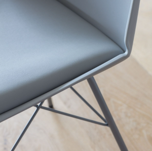 Padded Metal Chair in Grey