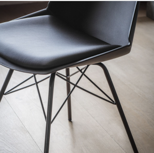 Padded Metal Chair in Grey