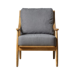 Reliant Grey or Natural Linen Mid Century Armchair