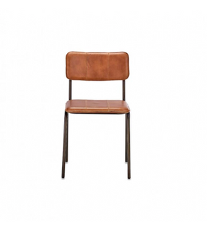 Refectory Leather Chair in Tan