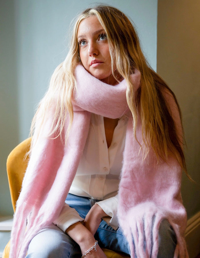 Super Soft Candy Pink Blanket Scarf - Main Image
