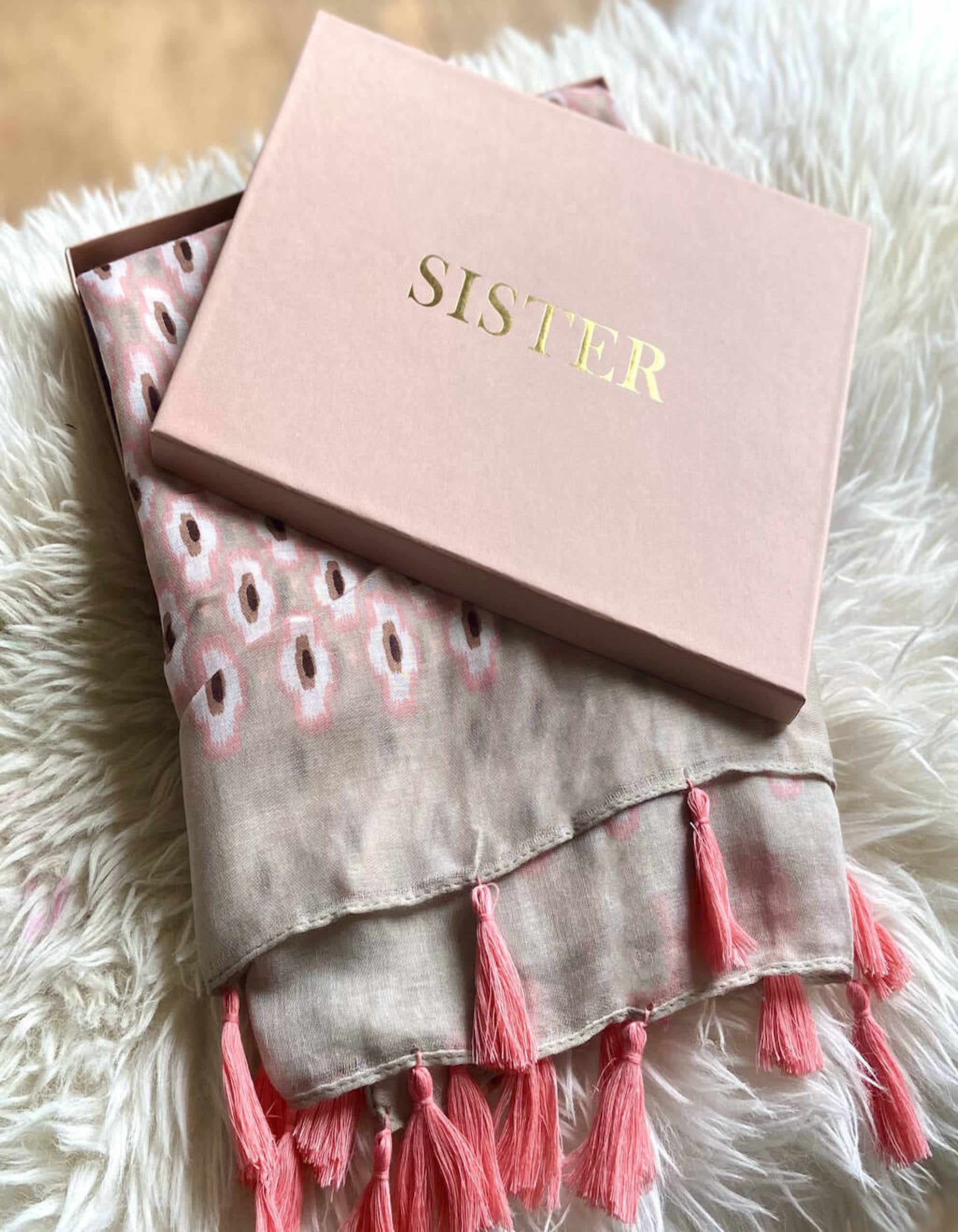 Tasseled Scarf In A Gift Box - Main Image