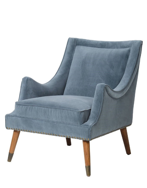 Soft Blue Velvet Chair