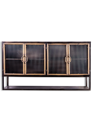 Black and Antique Gold Wall Cabinet
