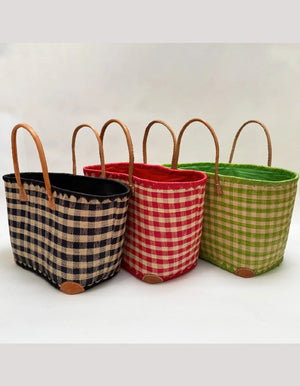 Colourful Chequered Shopping Baskets