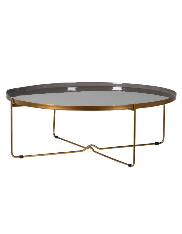 Antique Gold and Taupe Enamel Coffee Table