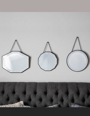 Set Of Three Bevelled Chained Mirrors - pre-order for June