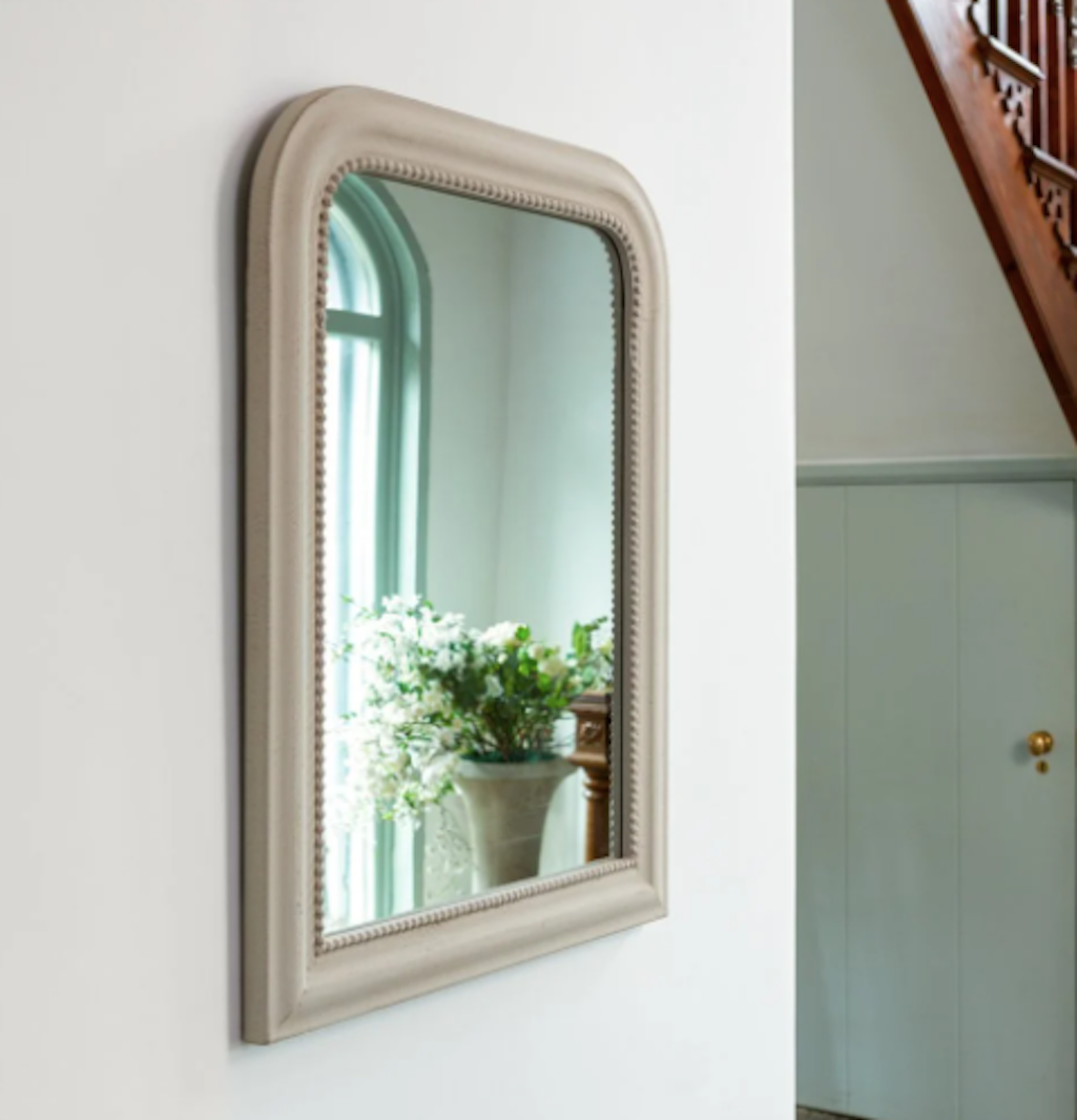 Vintage Edged Wall Mirror In Stone