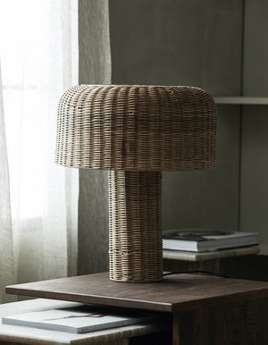 Woven Cane Domed Lamp