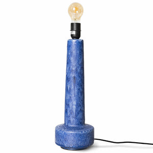 Retro Blue Stoneware Lamp Base