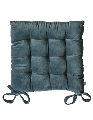 Blue Cotton Velvet Seat Pad