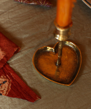 Brass Heart Candle Holder