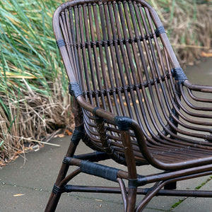 Dark Brown Woven Rattan Relax Chair