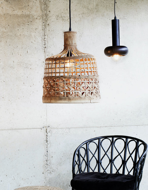 Bamboo Basket Weave Ceiling Light