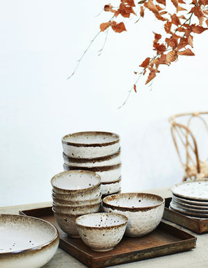 Sand Dune Speckled Bowls in Two Sizes