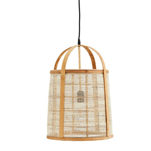 Bamboo and Linen Cage Ceiling Light.