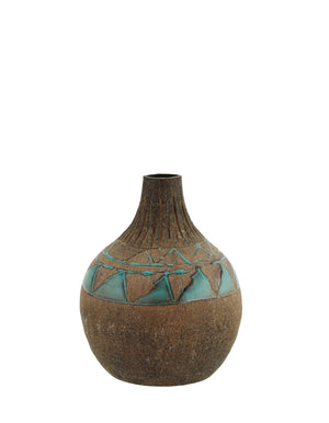 Aqua and Terracotta Vase