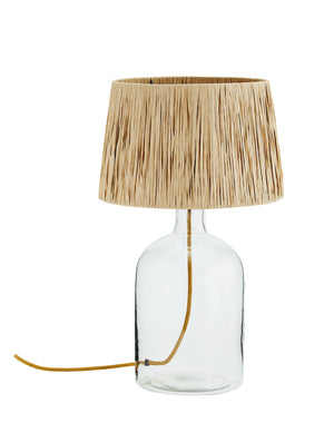 Glass And Raffia Table Lamp.