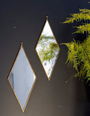 Antique Brass Diamond Mirror