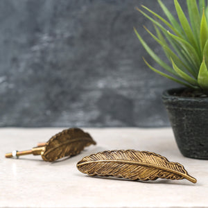 Gold Feather Door Knob - The Forest & Co.