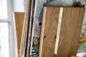 Personalised Oak And Brass Vinyl Storage Rack