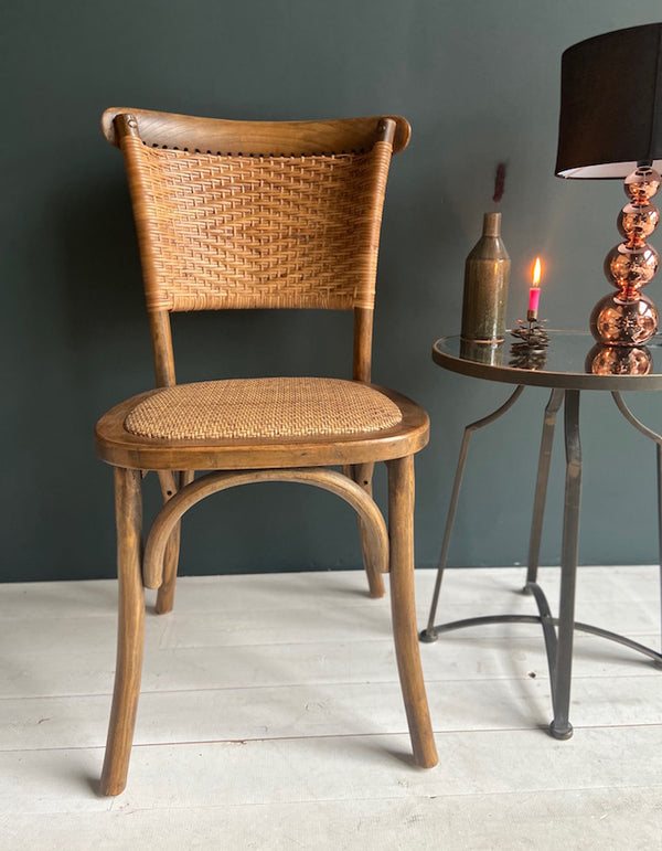 Rattan Weave High Back Dining Chair