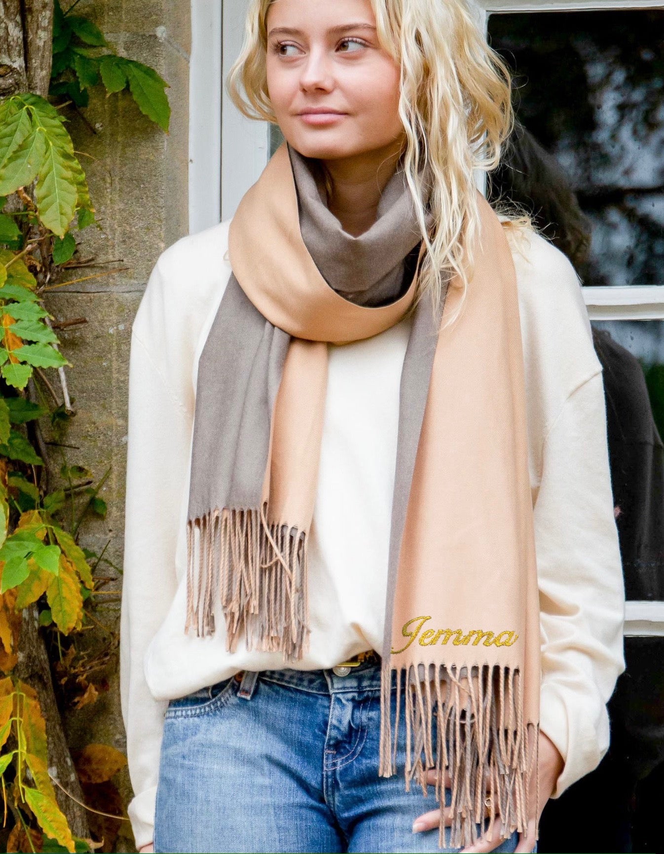 Personalised Reversible Scarf In A Choice Of Colours - The Forest & Co.