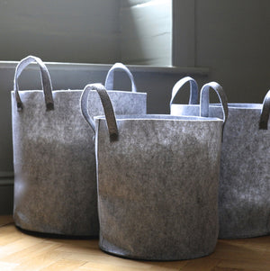 Grey Felt Storage Baskets Set - The Forest & Co.