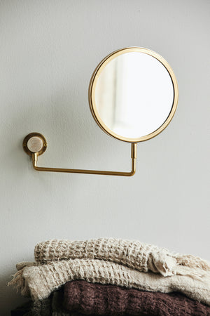 Golden Double Sided Magnified Vanity Wall Mirror