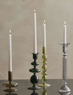 Sculptural Glassed Candlesticks