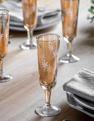 Star Etched Champagne Flute