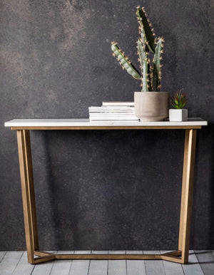 White Marble Console Table.