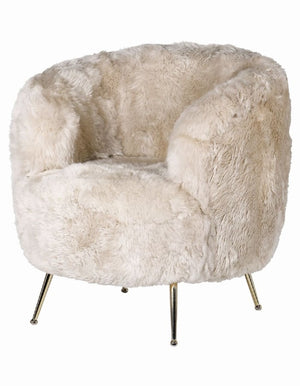 Cream Sheepskin Fur Tub Chair